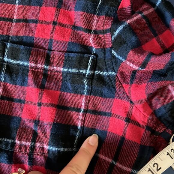 Saddlebred Red/Navy/Black Plaid Button Down Cotton Flannel - Picture 11 of 13